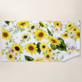 Serviette De Plage Tournesol d'aquarelle 7 (Devant)