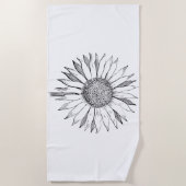 Serviette De Plage Tournesol illustré (Devant)