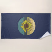 Serviette De Plage Tournesol Rétro  (Devant)