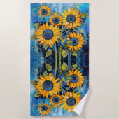 Serviette De Plage Tournesols Fleurs sauvages Fleur Création en techn (Devant)