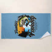 Serviette De Plage Tournoi de pêche personnalisé Truite pêcheur (Devant)