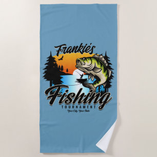 Serviette De Plage Tournoi de pêche personnalisé Truite pêcheur