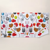 Serviette De Plage Tous les Arrière - plans sportifs (Devant)