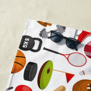 Serviette De Plage Tous les Arrière - plans sportifs