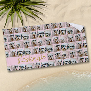 Serviette De Plage Tous les plus de 6 Photo Collage de couleur rose e
