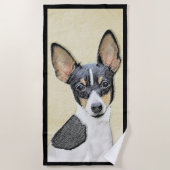 Serviette De Plage Toy Fox Terrier Peinture - Cute Original Chien Art (Devant)