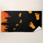 Serviette De Plage Traces Bigfoot Au Coucher Du Soleil (Devant)