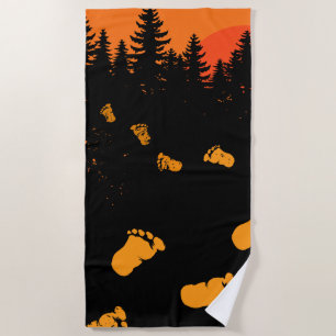Serviette De Plage Traces Bigfoot Au Coucher Du Soleil