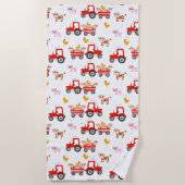 Serviette De Plage Tracteur Avec Animaux De Ferme (Devant)