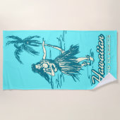 Serviette De Plage Tradewinds Hawaiian Island Hula Girl - Turq (Devant)