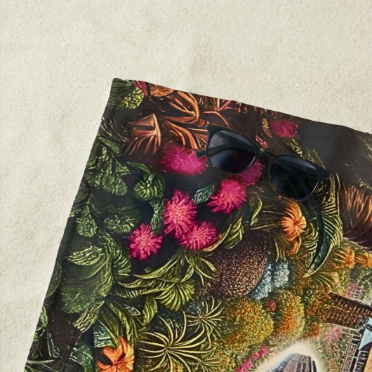 Serviette De Plage Train à vapeur Bayside Express à la plage (En situation)