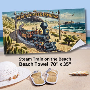 Serviette De Plage Train à vapeur Vintage Express Beachcomber