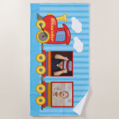 Serviette De Plage Train Jouet Toddler Boys Birthday Blue (Devant)