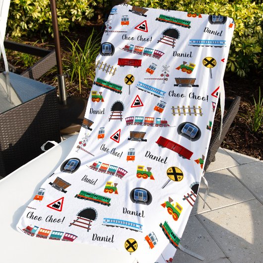 Serviette De Plage Train Motif Petit Garçon Prénom Choo Choo Enfants