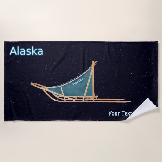 Serviette De Plage traîneau à chiens - Alaska (Devant)