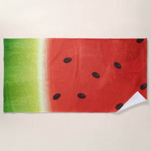 Serviette De Plage Tranche de pastèque géante à l'aquarelle mignonne