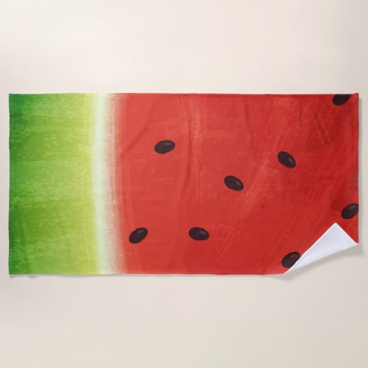 Serviette De Plage Tranche de pastèque géante à l'aquarelle mignonne (Devant)
