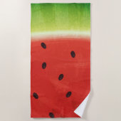 Serviette De Plage Tranche de pastèque géante à l'aquarelle mignonne (Devant)