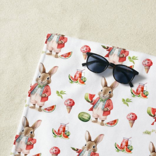 Serviette De Plage tranche de pastèque rouge, mûre, juteuse (En situation)