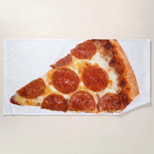 Serviette De Plage tranche de pizza pepperoni classique de SlipperyJo (Devant)
