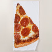 Serviette De Plage tranche de pizza pepperoni classique de SlipperyJo (Devant)