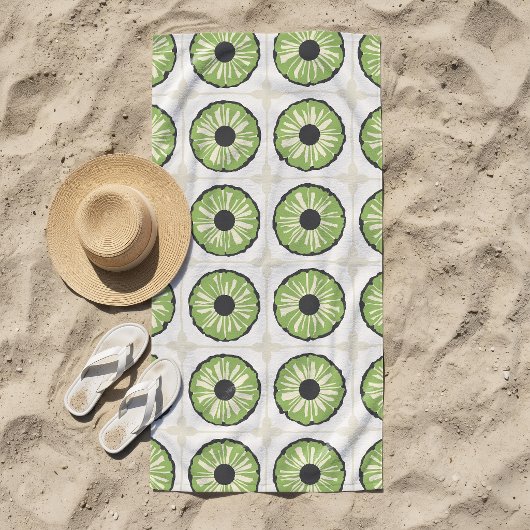 Serviette De Plage Tranche Tropicale Verte Feuillue