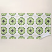 Serviette De Plage Tranche Tropicale Verte Feuillue (Devant)