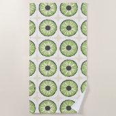 Serviette De Plage Tranche Tropicale Verte Feuillue (Devant)