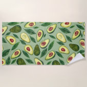 Serviette De Plage Tranches Avocado couleur aquarelle (Devant)