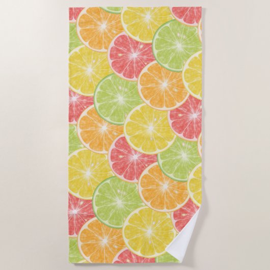 Serviette De Plage Tranches d'agrumes (Devant)