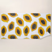 Serviette De Plage Tranches de Papaya (Devant)