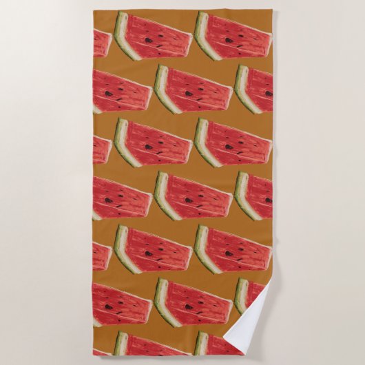 Serviette De Plage Tranches de pastèque (Devant)