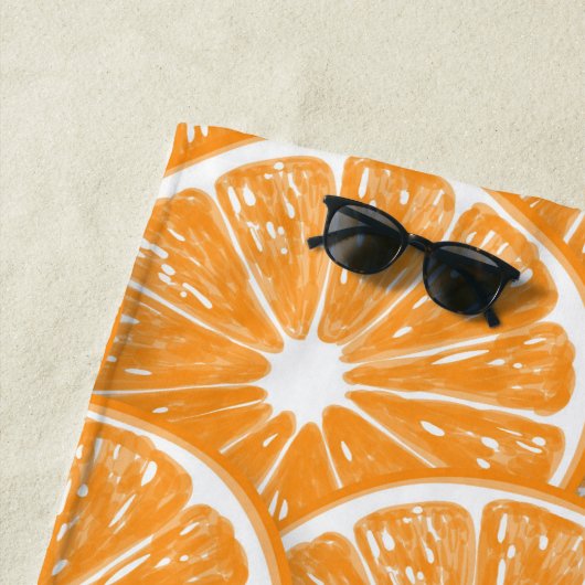 Serviette De Plage Tranches orange (En situation)