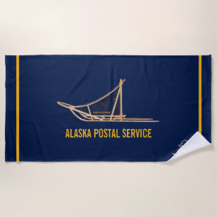 Serviette De Plage Transporteur postal de l'Alaska Dog Sled