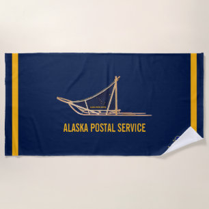 Serviette De Plage Transporteur postal de l'Alaska Dog Sled