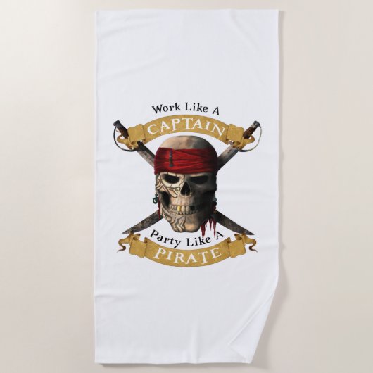 Serviette De Plage Travailler Comme Une Partie De Capitaine Comme Un (Devant)