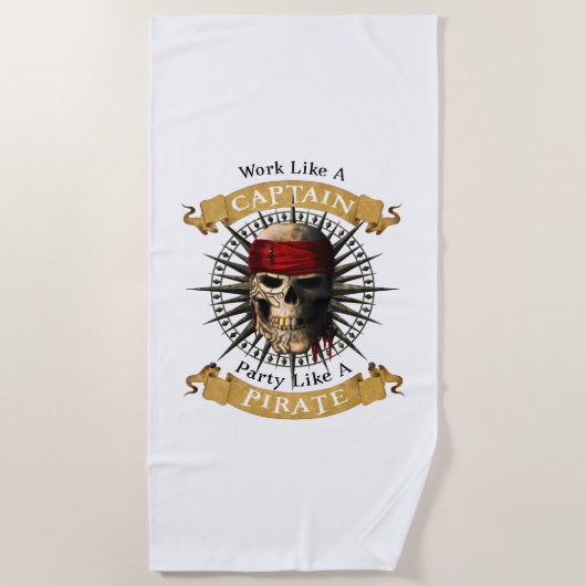 Serviette De Plage Travailler Comme Une Partie De Capitaine Comme Un  (Devant)
