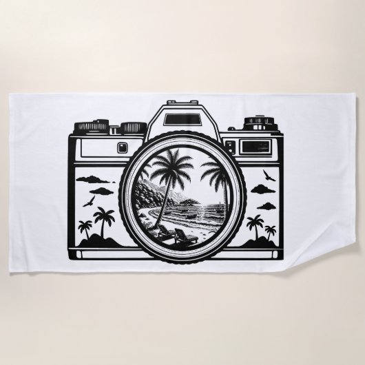Serviette De Plage Travel Beach Photography Camera   (Devant)