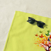 Serviette De Plage Tree of life, tree, butterfly (En situation)