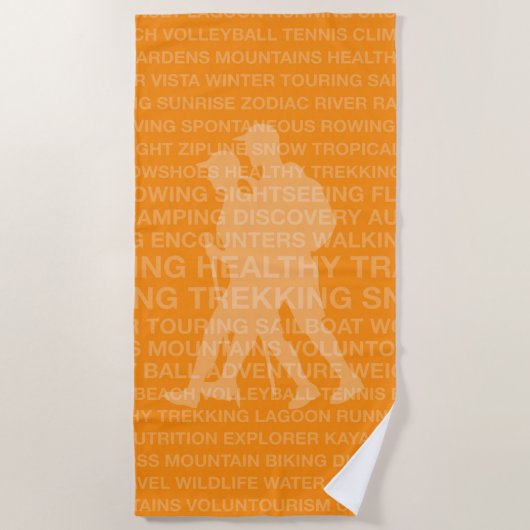 Serviette De Plage Trekking sain Tangerine (Devant)