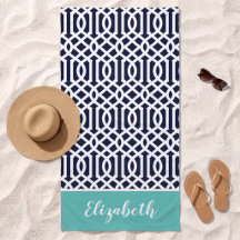 Trellis Monogrammé Bleu Aqua et Nuit