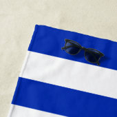 Serviette De Plage Trendy Bright Summer Primary Blue Stripes (En situation)