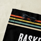 Serviette De Plage Trendy Vintage Personalized Basketball Black       (En situation)