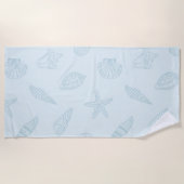 Serviette De Plage Trésor côtier Bleu de mer (Devant)