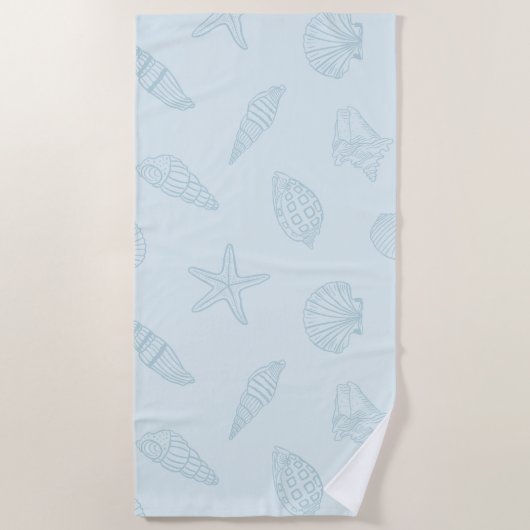 Serviette De Plage Trésor côtier Bleu de mer (Devant)