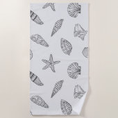 Serviette De Plage Trésor côtier gris océan (Devant)