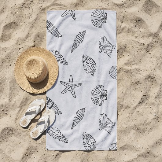 Serviette De Plage Trésor côtier gris océan