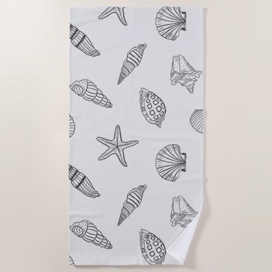 Serviette De Plage Trésor côtier Gris océanique (Devant)