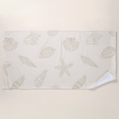 Serviette De Plage Trésor côtier Sable Taupe (Devant)