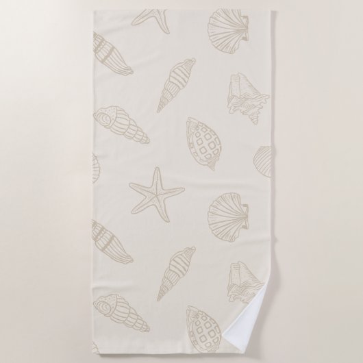 Serviette De Plage Trésor côtier Sable Taupe (Devant)